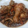 Pollo con setas y salsa de soja