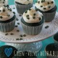Green Velvet with blue heart