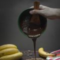 Tarta de crema de platano y chocolate al ron