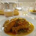 Pollo con guisantes
