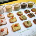 Canapés de hummus, tapenade y patés caseros