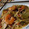 NOODLES CON CHAMPIÑONES Y LANGOSTINOS
