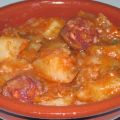 Papas a la riojana con chorizo al vino tinto