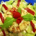 Cóctel de pollo con piña y langostinos