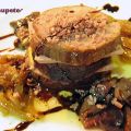 Pollo relleno de Mousse de foie con setas