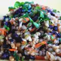 arroz integral con azukis y verduras