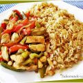 Arroz frito con fajitas