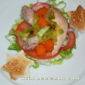 Ensalada templada de perdiz escabechada