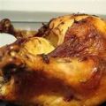 Pollo al horno con pan y vegetales