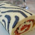 Rollo de Salmón ahumado con Bizcocho Decorado.