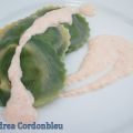 RAVIOLIS EN ESPIRAL BICOLOR DE GAMBAS CON SALSA[...]