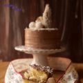 Tarta de coco y trufa navideña