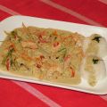 Curry verde con gambas y arroz basmati