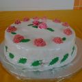 TARTA DE ROSAS DECORADAS CON FONDANT.