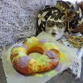King cake relleno de nueces y pasas