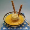 CREMA HELADA DE MELÓN Y MELOCOTONES
