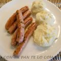 SALCHICHAS AL VINO CON PURÉ DE PATATAS