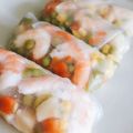 Rollitos de Arroz con Verduras y Langostinos