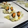 CRUJIENTES DE ARROZ CON GAMBAS COCIDAS