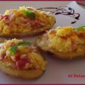 Patatas rellenas de huevo y bacon