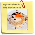 Hojaldres rellenos de pasas al ron con natillas