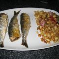 Migas con sardinas asadas
