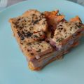 Pastel de boniato con jamón york y queso