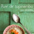 Pure de tupinambo con gambas