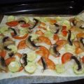 pizza de verduras y mozarrella