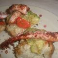 PINCHO DE RABAS SOBRE PIQUILLO ,CALABACIN Y[...]