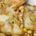 Garbanzos salteados con tempura de verdura