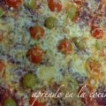 PIZZA DE EMBUTIDOS, ACEITUNAS Y CHERRYS