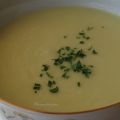 Crema de puerro y queso mahón