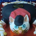 Tarta fondant gato rockero.
