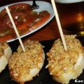 Tostas de queso de oveja al pimentón