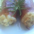 Rollos de pollo y jamón