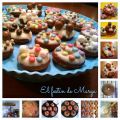 Mini donuts de chocolate con glasa blanca