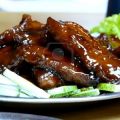 costillas en salsa BBQ con naranja