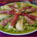 Ensalada de higos, jamón y pera