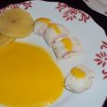 Pechugas rellenas y crema de verduras