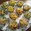 Muffins de maíz y guisantes con jamón