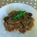 Lomo con manzana y ciruelas