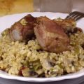 arroz integral con verduras y carne