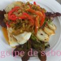 Bacalao confitado con agridulce de pimiento y[...]