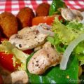Seitán rebozado, croquetas de mijo de queso con[...]
