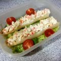 Espárragos blancos con ensaladilla de cangrejo.[...]