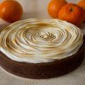 Tartaleta de cacao, mandarina y merengue