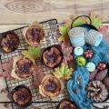 Muffins de boniato asado y avena con chocolate.