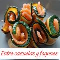 Rollitos de calabacín con salmón ahumado
