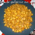 Salteado de garbanzos con verdura